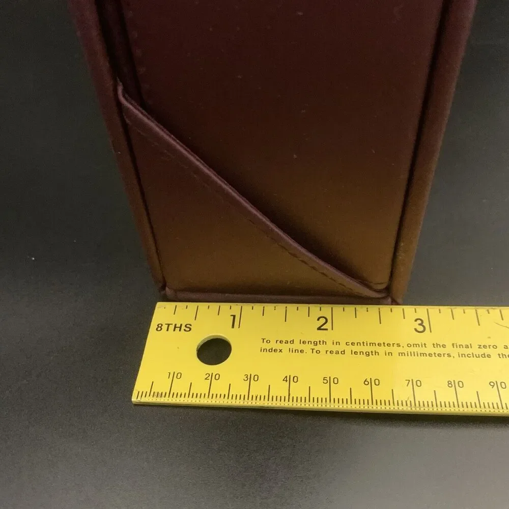 NEW Vintage Estee Lauder Burgundy Hard Makeup Travel Case Alligator Style Trim
